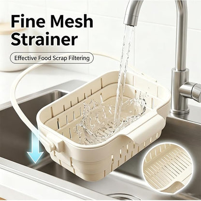 Foldable Hanging Kitchen Sink Drain Basket, 2-in-1 Foldable Sink Colander - Image 4