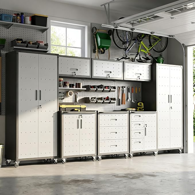 Garage Cabinet System | Heavy Duty Steel All-in-One Modular Garage Cabinet Set - Image 9