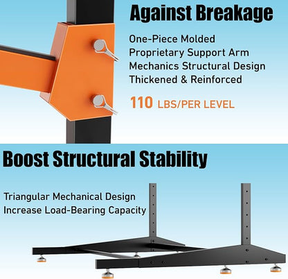 Kayak Storage Rack, Adjustable Outdoor Canoe Rack, Reinforced, and Enhanced - Image 4