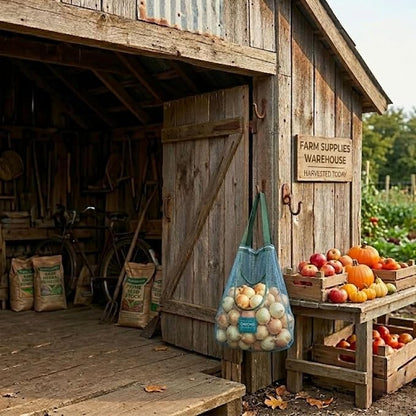 Durable Hanging Mesh Bags for Fruit & Vegetables. Reusable, Breathable Storage - Image 6