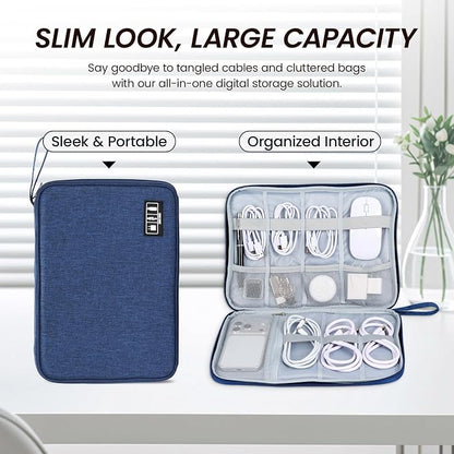 Large Slim Cable Organizer Travel Case, Single-Layer Electronic Accessories - Image 4