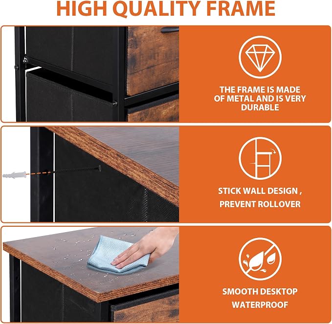 ZENY 9 Drawers Dresser, Fabric Storage Tower, Organizer Unit - Image 5