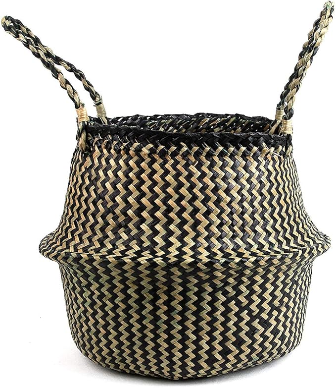 Woven Seagrass Belly Basket for Storage, Picnic and Groceries by BlueMake