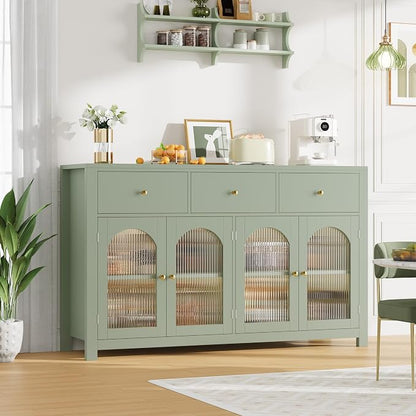 FINETONES Buffet Cabinet with Storage, 55.1" Large Sideboard Buffet, Farmhouse - Image 6