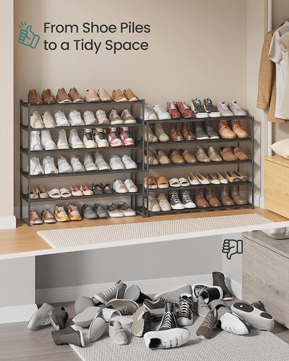 SONGMICS Shoe Rack, 10-Tier Shoe Organizer, Metal Storage Shelf, Upright or - Image 8