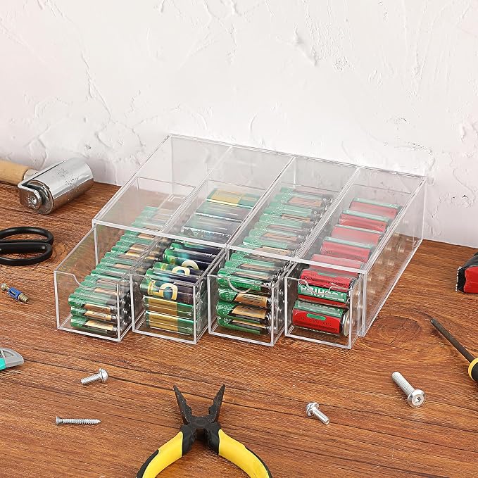 BTSKY 1 Pack Clear Acrylic Battery Storage Organizer - Image 7