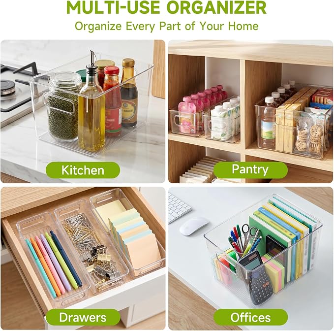 YKIOKE 8 Pack Clear Plastic Storage Bins - Image 6