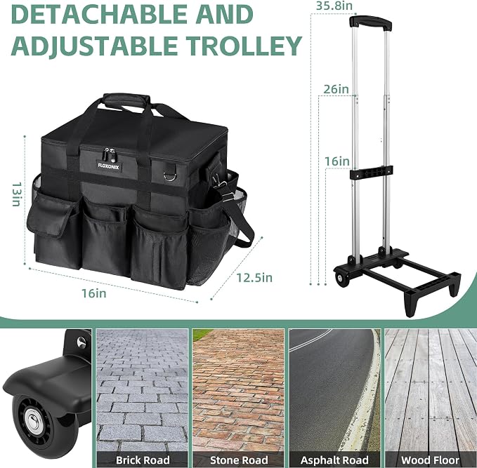 Large Rolling Cleaning Caddy Bag - Image 2