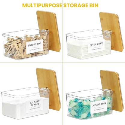 Dryer Sheet Holder with Lid, Dryer Sheet Dispenser with 4 Labels, Laundry Sheet - Image 4