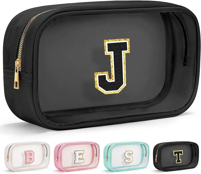 YOOLIFE Initial Travel Essentials Makeup Bag, Skin Care Clear Toiletry Bag by YOOLIFE