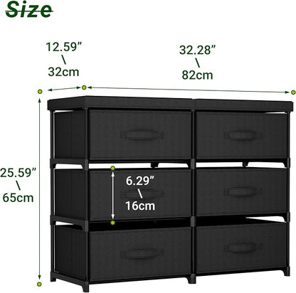 GcdPai Dresser with 6 Fabric Drawer Stand Desktop Sturdy Metal Plastic Support - Image 2