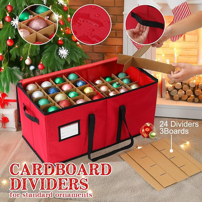 Christmas Decoration Organizer Ornament Holder Village Storage Chest Box，Tree - Image 4