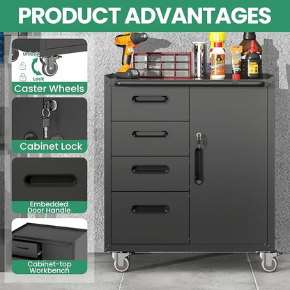9-Piece Heavy Duty Steel Garage Cabinet System | All-in-One Modular Garage - Image 7