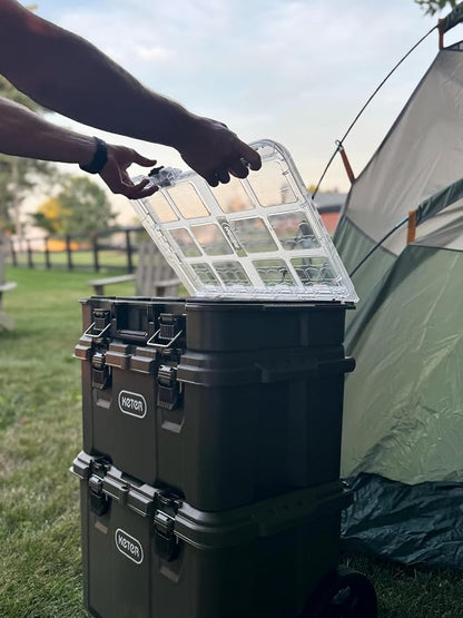 Keter Stack-N-Roll Outdoor Gear Organizer, 3-Piece Rolling Storage System | - Image 2