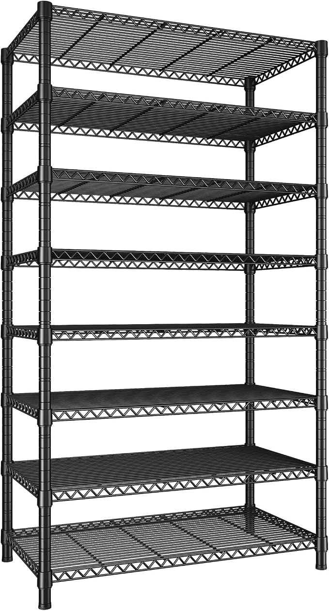 REIBII 8 Tier Metal Shelving 75"H Storage Shelves Tall Wire Shelving Unit by REIBII
