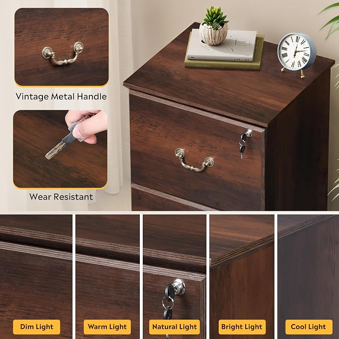 DEVAISE 2 Drawer File Cabinet, Small Office Furniture - Image 5