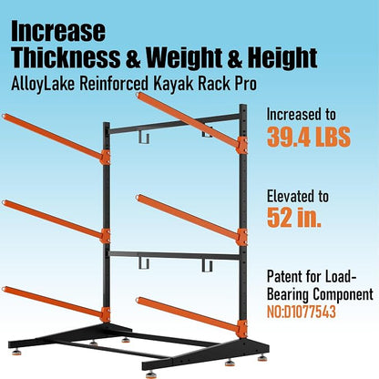 Kayak Storage Rack, Adjustable Outdoor Canoe Rack, Reinforced, and Enhanced - Image 3