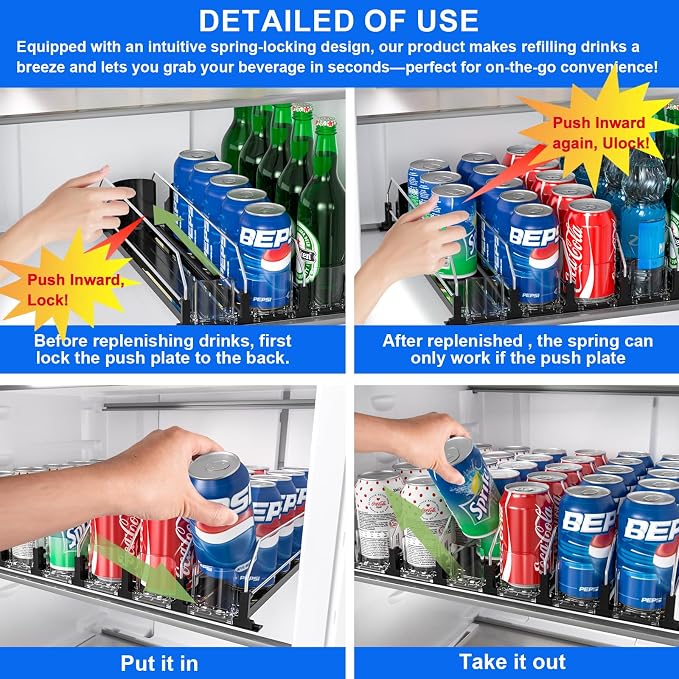 Drink Organizer for Fridge, Upgrade Soda Can Dispenser for Refrigerator - Image 4