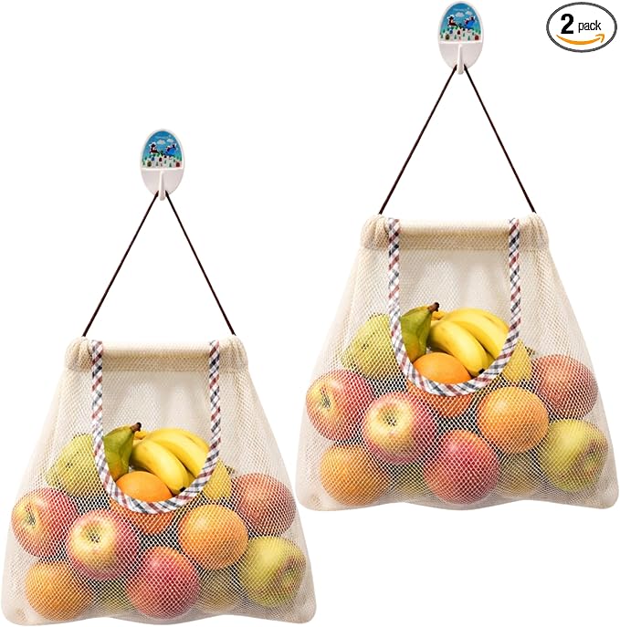 Durable Reusable Hanging Storage Mesh Bags by TAMALL