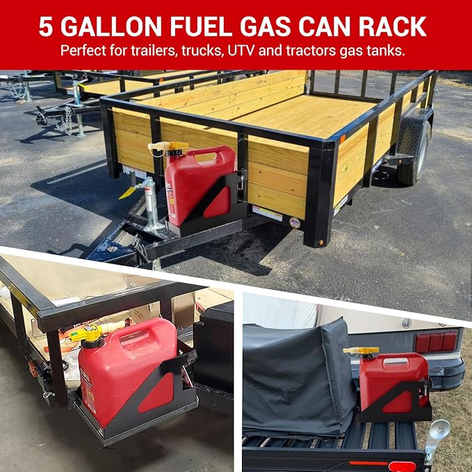 SPARKWHIZ 5 Gallon Trailer Gas Can Holder Rack Compatible - Image 4