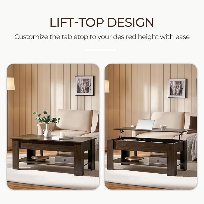 Yaheetech Lift Top Coffee Table - Image 4