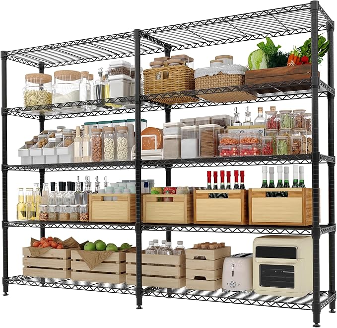 Garvee 71" Wide Storage Shelves Metal Shelving Units 5 Tier, 1325LBS | Heavy - Image 9