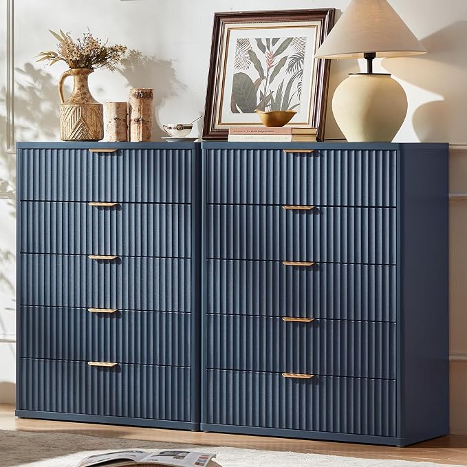 LEYAOYAO Fluted 5 Drawers Dresser by LEYAOYAO-Findtheshiningpointofyourideallife%EF%BC%81