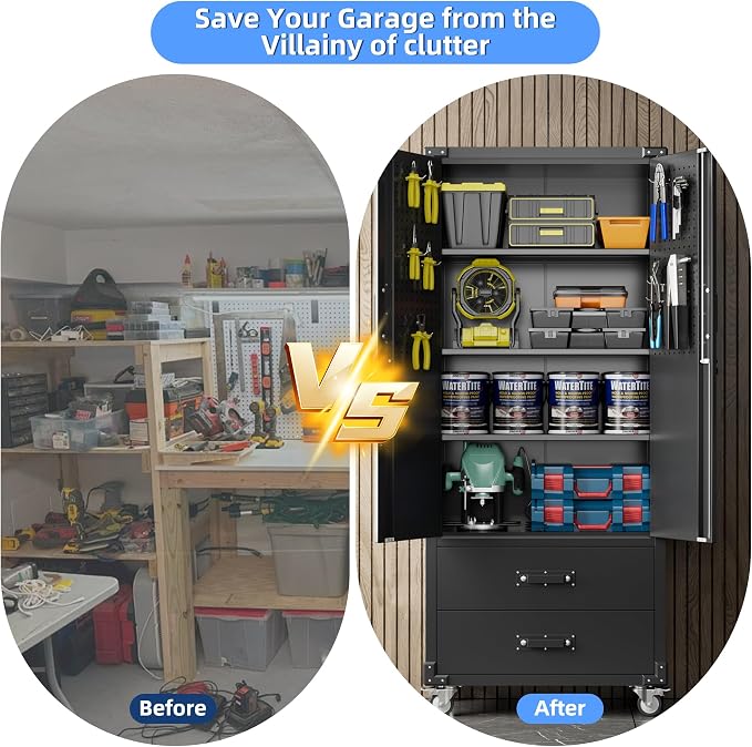 Upgraded Metal Garage Storage Cabinet - Image 7