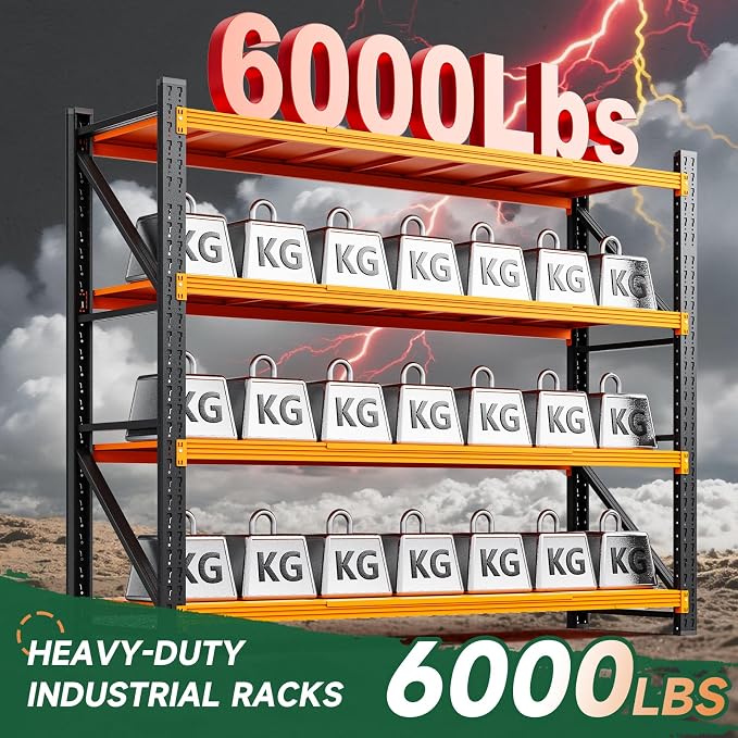 Letaya 6000LBS Heavy Duty Storage Shelves, 4 Tier Large Tall Industrial Shelving - Image 3