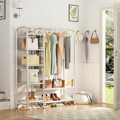 Heavy Duty Clothes Rack with 5 Tiers Shelves, Max Load 670LBS, Portable - Image 8