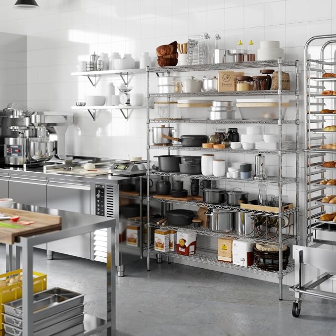 14" Deep x 54" Wide x 74" Height Wire Shelving Kit | 8-Tier | NSF Commercial - Image 4