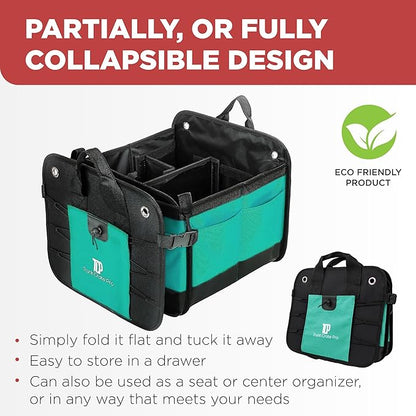 TRUNKCRATEPRO Teal Car Accessories Trunk Organizer Premium Multi Movable - Image 6