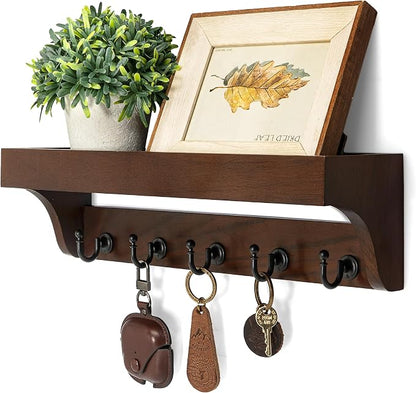 Walnut Wood Key Holder Wall Mount by REBEEVISION