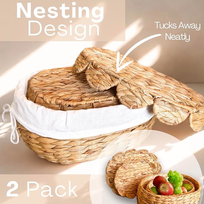 Set of 2 Round Wicker Baskets - Image 6