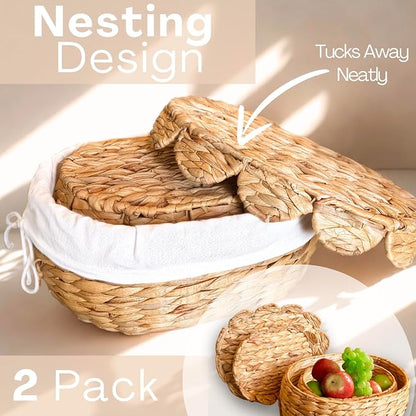 Set of 2 Round Wicker Baskets - Image 6