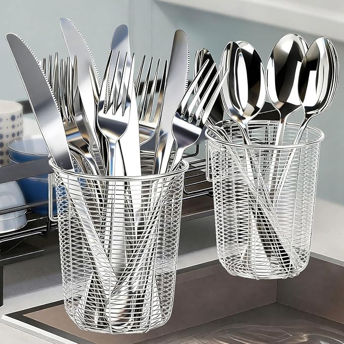 Dish Rack, Stainless Steel Kitchen Drain Basket, Compact Utensil Drying Rack by IWNTWY