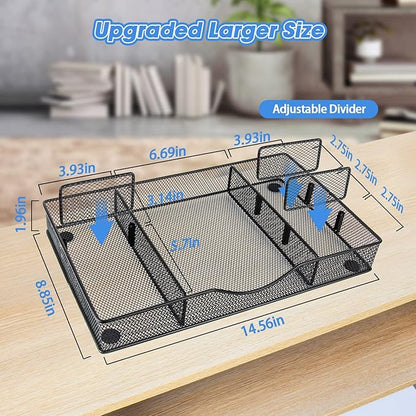 Desk Drawer Organizer, Metal Mesh Drawer Organizer Tray - Image 4