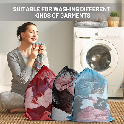 Berlune 24 Pcs 32x24 in Large Laundry Bag Colorful Extra Large Mesh Laundry Bag - Image 3