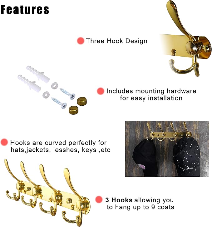Dseap Coat Rack Wall Mounted - Image 7
