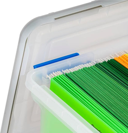 IRIS USA WeatherPro File Box Organizer, Letter/Legal, 32 Qt. 3-Pack - Image 8
