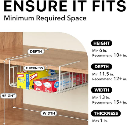 Simple Houseware Under Shelf Basket, Office – Wire Metal Shelf Organizer - Image 3