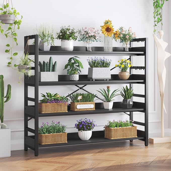 HCHQHS Bookshelf, Adjustable Industrial Bookcase, Vertical Tall Book Shelf - Image 8