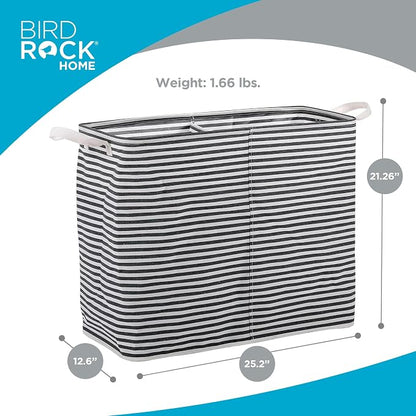 BIRDROCK HOME Collapsible Double Laundry Hamper Basket - Image 3