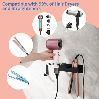 Hair Dryer Holder Wall Mounted, Hair Tool Organizer Wall Mount - Image 2