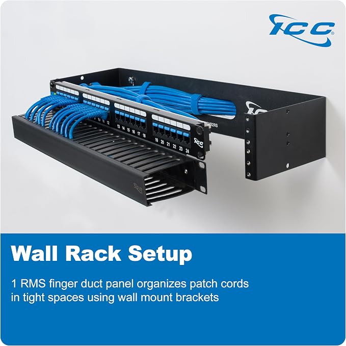 ICC 1U Finger Duct Cable Manager Panel - Image 8