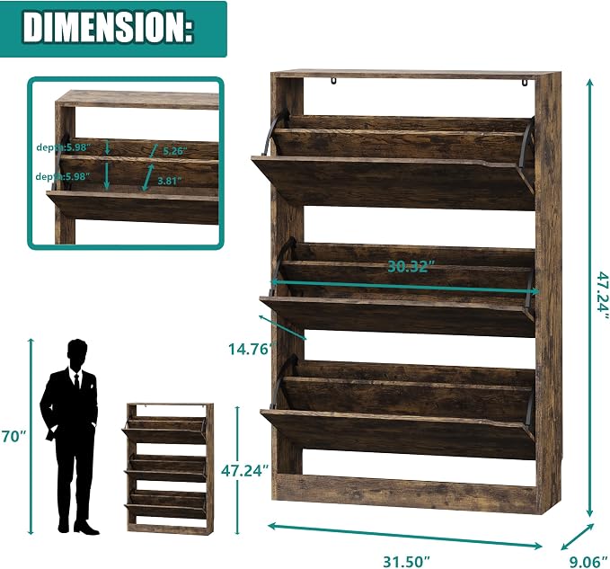 Xixini Shoe Storage Cabinet for Entryway - Image 2