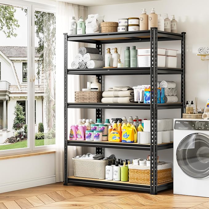 5-Tier Storage Shelves, 1980LBS Adjustable Pantry Shelves, Metal Shelving Unit - Image 8