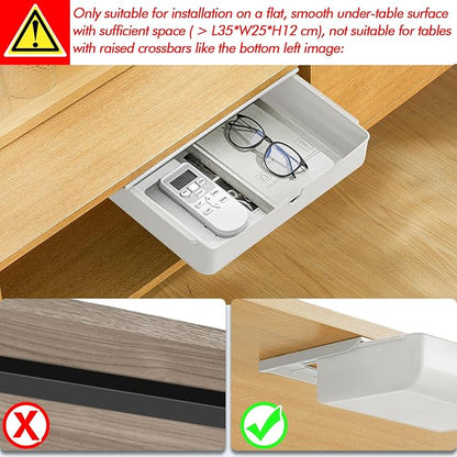 Poeland Under Desk Drawer Self-Stick Storage Organizer - Image 3