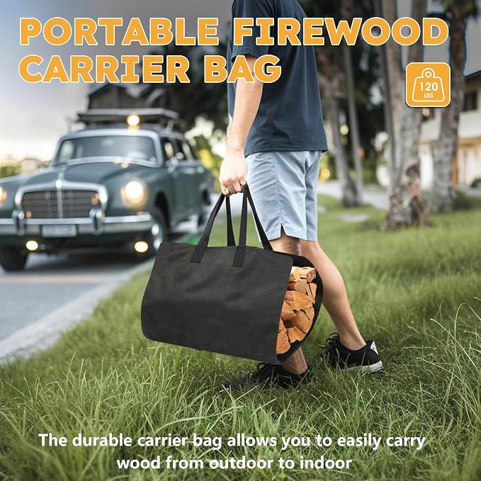 30 Inch Firewood Rack Outdoor Indoor - Image 5