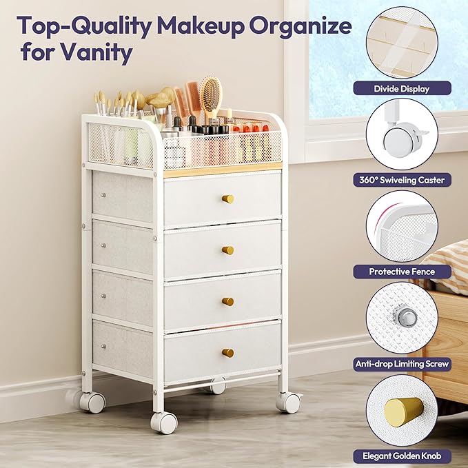 SWTYMIKI Rolling Makeup Organizer Cart - Image 5